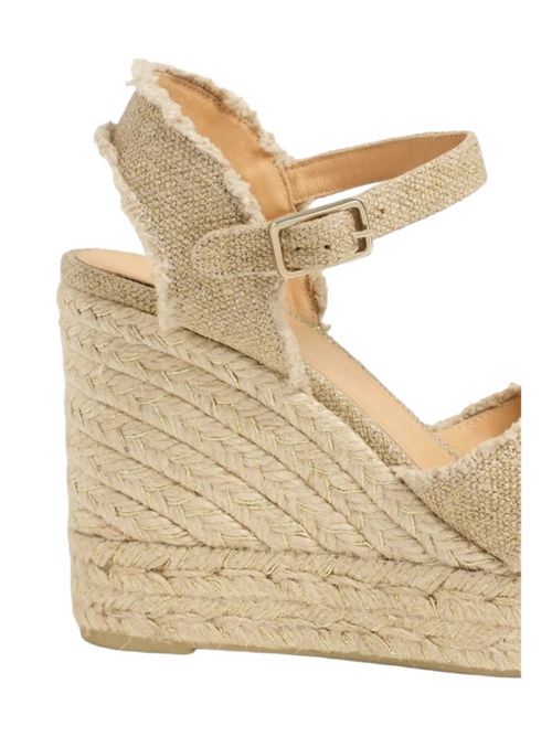 Bromelia women's espadrilles in gold metallic linen Castaner | BROMELIA8EDORO CLARO